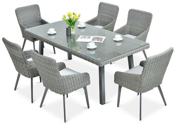 OUTLET 596 Zestaw z technorattanu MILANO 6/200 Grey