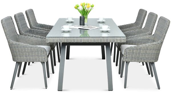 OUTLET 596 Zestaw z technorattanu MILANO 6/200 Grey