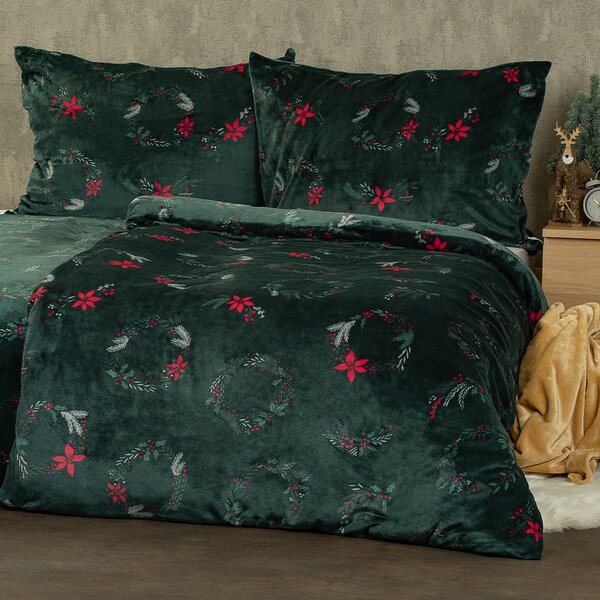 4Home Pościel mikroflanela Poinsettia, 160 x 200 cm, 70 x 80 cm