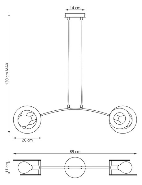 Biała nowoczesna lampa wisząca - 9X D157 E6-B58