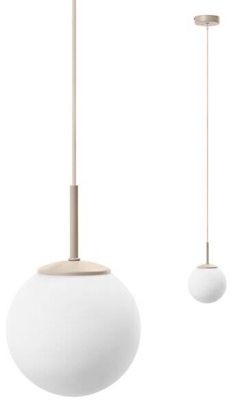 Lampa wisząca Aurelia beżowa z 1 kulistym kloszem