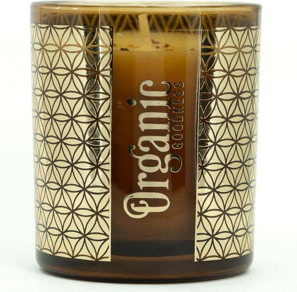 Organiczna świeca kadzidlana Lemongrass &Spice 200 g w szklanym słoiku ze złotą folią
