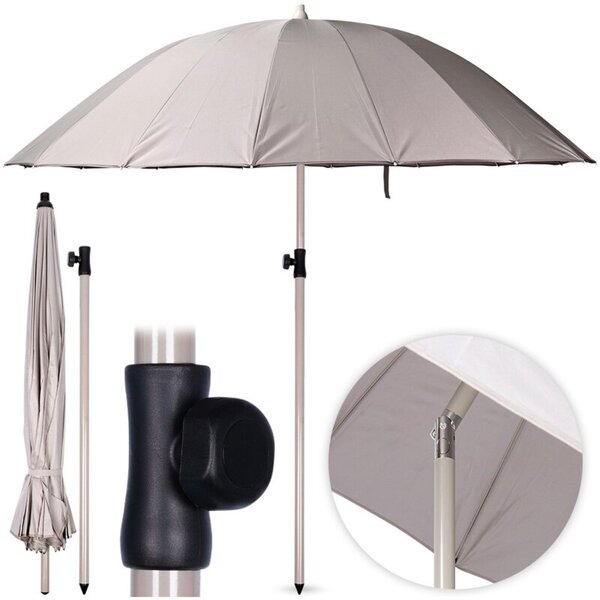 Parasol ogrodowy szary regulowany 190 cm