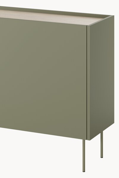 Komoda Desin 170 cm trzydrzwiowa - oliwka / dąb nagano