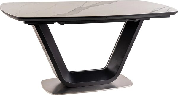 Stół ARMANI CERAMIC 160(220)x90 biały/czarny rozkładany