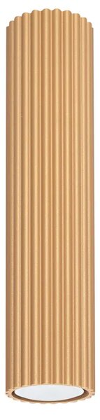 Złota stylowa lampa ryflowana w loftowym stylu 30cm - dąb sonoma D293 M0-E48