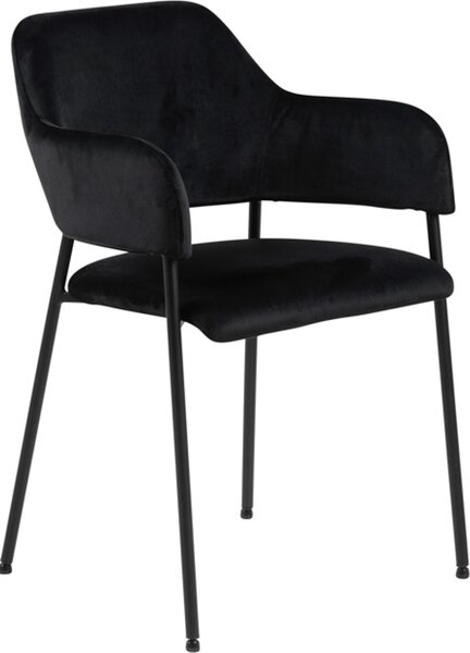 Krzesło do jadalni Design Scandinavia Lima (zestaw 2 szt.), tkanina, czarne