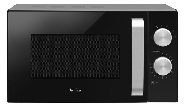 Kuchenka mikrofalowa AMICA AMGF20M1B 800W średnica 24.5 cm pojemność 20L MultiWave System Czarny