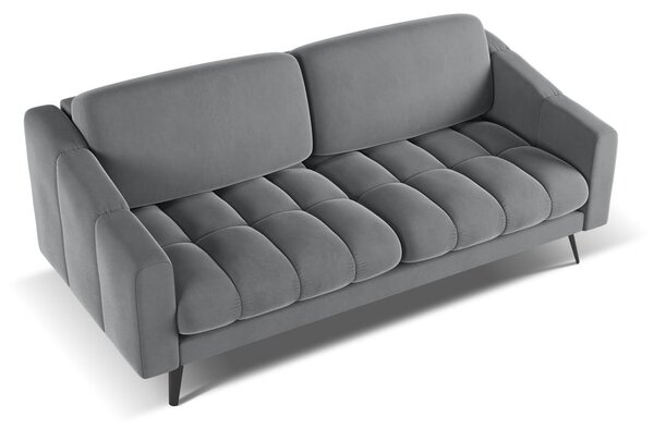 Szara aksamitna sofa 202 cm Nalu – Makamii