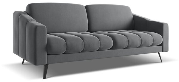 Szara aksamitna sofa 202 cm Nalu – Makamii