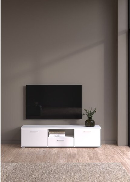 Biała szafka pod TV 147x38 cm Media – Tvilum