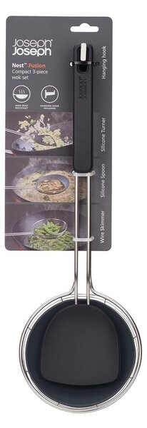 Zestaw przyborów kuchennych ze stali nierdzewnej 3 szt. Fusion Wok Set – Joseph Joseph