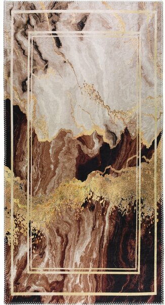Brązowo-kremowy dywan odpowiedni do prania 80x150 cm – Vitaus