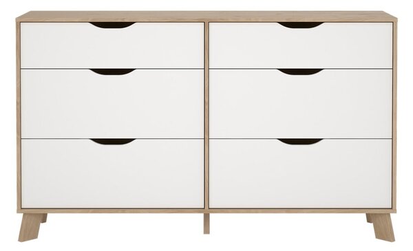 Biało-naturalna komoda w dekorze dębu 156x92x40 cm Ikast – Tvilum