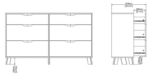 Biało-naturalna komoda w dekorze dębu 156x92x40 cm Ikast – Tvilum