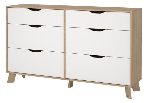 Biało-naturalna komoda w dekorze dębu 156x92x40 cm Ikast – Tvilum