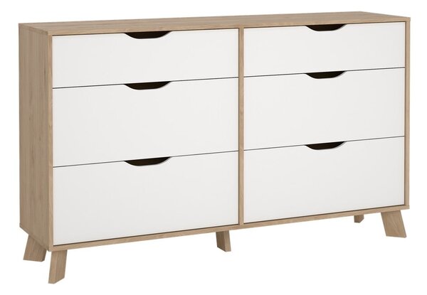 Biało-naturalna komoda w dekorze dębu 156x92x40 cm Ikast – Tvilum