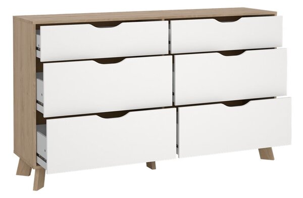 Biało-naturalna komoda w dekorze dębu 156x92x40 cm Ikast – Tvilum