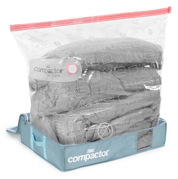 Plastikowy pojemnik próżniowy pod łóżko 65x45x15,5 cm Blue Edition – Compactor