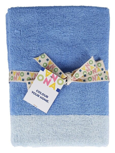 Niebieskie bawełniane ręczniki kąpielowe zestaw 2 szt. frotte 50x100 cm Pixie – ONA