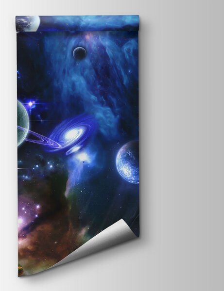 Fototapeta Planety w kosmosie z planetami i gwiazdami, Fototapety Powiększające wnętrze, Popularne Fototapety, u44665 - Tapeko.pl