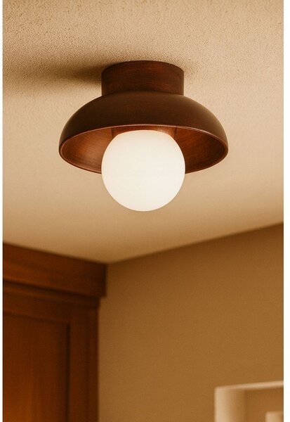 Brązowa lampa sufitowa ze szklanym kloszem ø 24 cm Elsa – Opviq lights