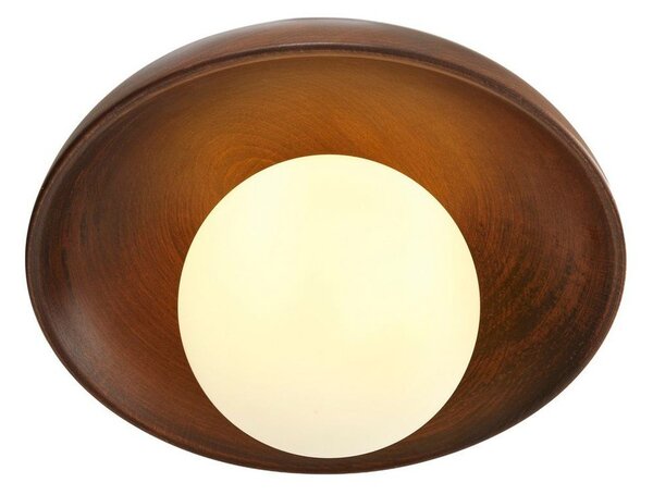 Brązowa lampa sufitowa ze szklanym kloszem ø 24 cm Elsa – Opviq lights