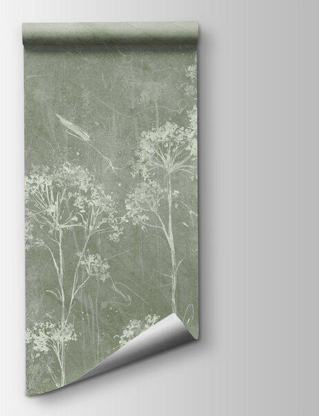 Fototapeta Białe kwiaty na zielonym tle, Fototapety Dziecięce, Popularne Fototapety, u96551v1 - Tapeko.pl