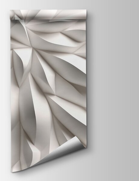Fototapeta Biała teksturowana powierzchnia z falistymi liniami, Fototapety 3d z kwiatami, Popularne Fototapety, u95250 - Tapeko.pl