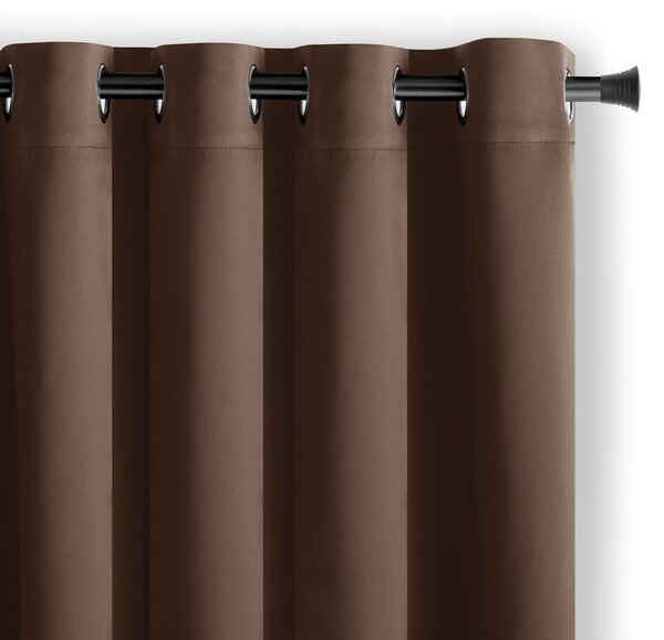 Brązowa zasłona częściowo zaciemniająca (dimout) 140x270 cm Kierra – Restilo