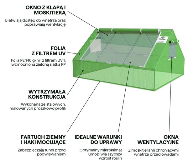 Tunel foliowy rozsadnik INSPEKT 1,4x1,8x0,94