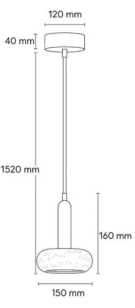 Brązowa/beżowa lampa wisząca LED z kamiennym kloszem ø 15 cm Karo – Opviq lights
