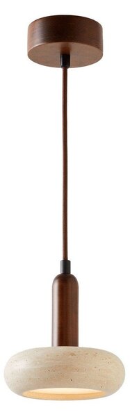 Brązowa/beżowa lampa wisząca LED z kamiennym kloszem ø 15 cm Karo – Opviq lights
