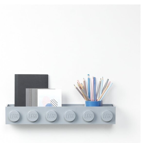 Dziecięca szara półka ścienna LEGO® Sleek