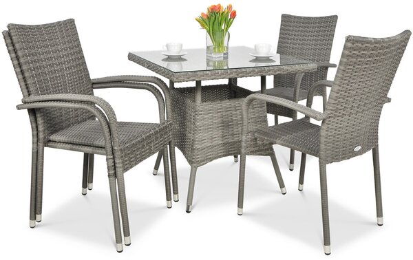 Zestaw ogrodowy technorattan FIESTA/LUGO 4+1 Dolphin Grey