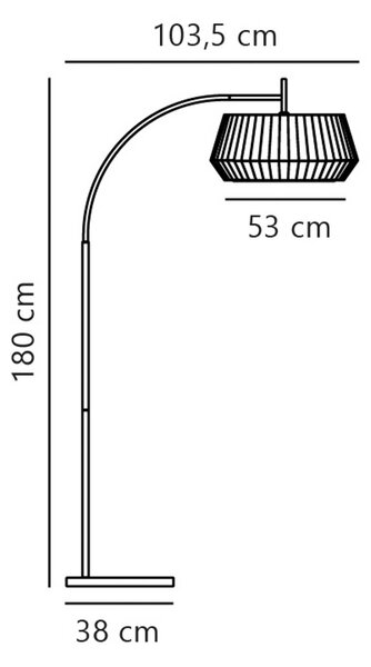 Nordlux Lampa łukowa - lampa stojąca Dicte, kremowy / amber, salon / jadalnia, tkanina / materiał / jedwab, skandynawski