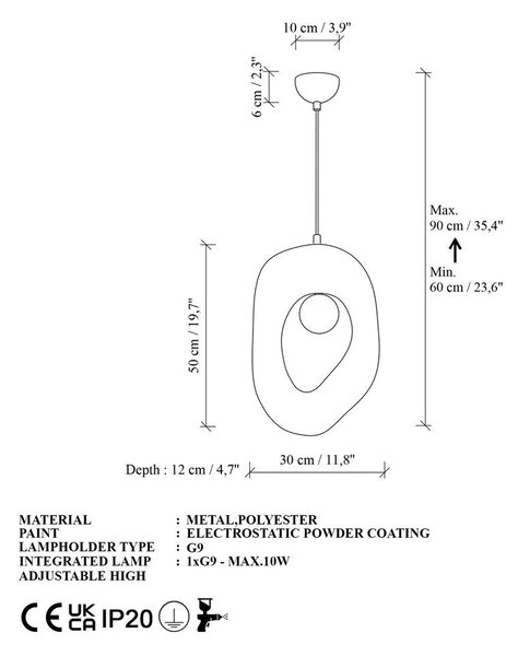 Biała metalowa lampa wisząca Lore – Opviq lights