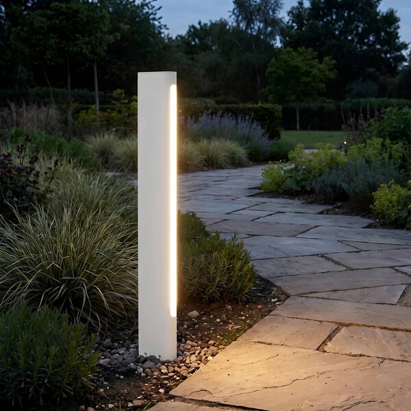 Słupek oświetleniowy LED Lucande Celiora, wysokość 80 cm, szara, IP65 Celiora, aluminiowy / szary / cynkowy, aluminium, nowoczesny