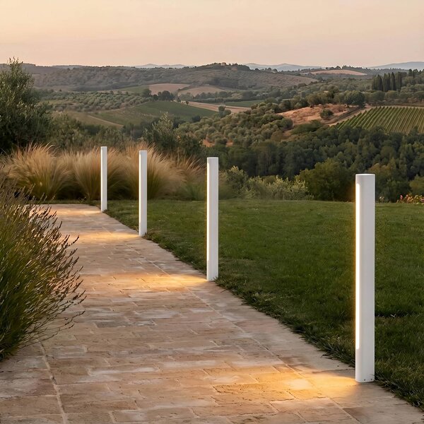 Słupek oświetleniowy LED Lucande Celiora, wysokość 80 cm, szara, IP65 Celiora, aluminiowy / szary / cynkowy, aluminium, nowoczesny