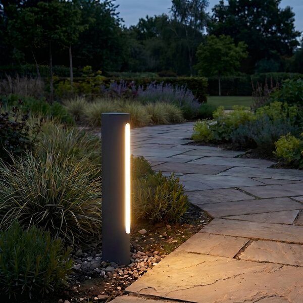 Słupek oświetleniowy LED Lucande Celiora, wysokość 45 cm, kolor antracytowy, Celiora, czarny, aluminium, nowoczesny