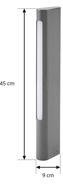 Słupek oświetleniowy LED Lucande Celiora, wysokość 45 cm, kolor antracytowy, Celiora, czarny, aluminium, nowoczesny
