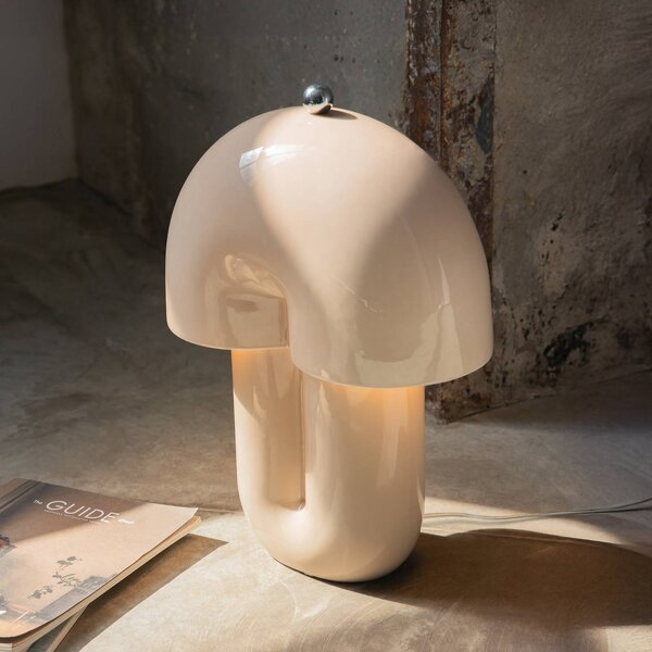 Maytoni Lampa stołowa LED Hope, możliwość ściemniania, kremowy / amber, salon / jadalnia, ceramika, skandynawski