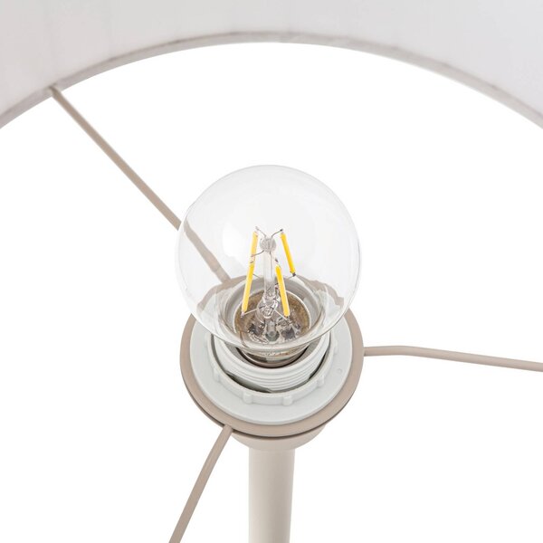 Lampa stojąca Libbie Lindby, kremowy / amber, salon / jadalnia, tkanina / materiał / jedwab, skandynawski