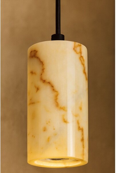 Kremowa lampa wisząca z marmurowym kloszem ø 6,5 cm Selma – Opviq lights