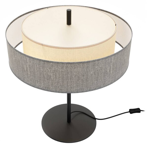 Maytoni Lampa stołowa Bergamo, aluminiowy / szary / cynkowy, salon / jadalnia, tkanina / materiał / jedwab, skandynawski