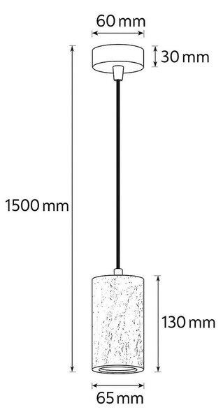 Kremowa lampa wisząca z marmurowym kloszem ø 6,5 cm Selma – Opviq lights