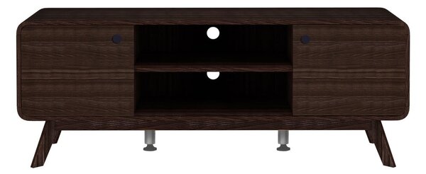 Brązowa szafka pod TV w dekorze orzecha 140x53 cm Caitlin – Støraa