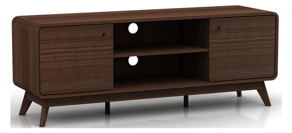 Brązowa szafka pod TV w dekorze orzecha 140x53 cm Caitlin – Støraa