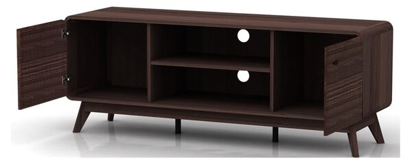 Brązowa szafka pod TV w dekorze orzecha 140x53 cm Caitlin – Støraa