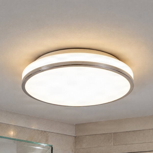 Lampa sufitowa Lyss Lindby, biały / opal, łazienka, szkło, nowoczesny